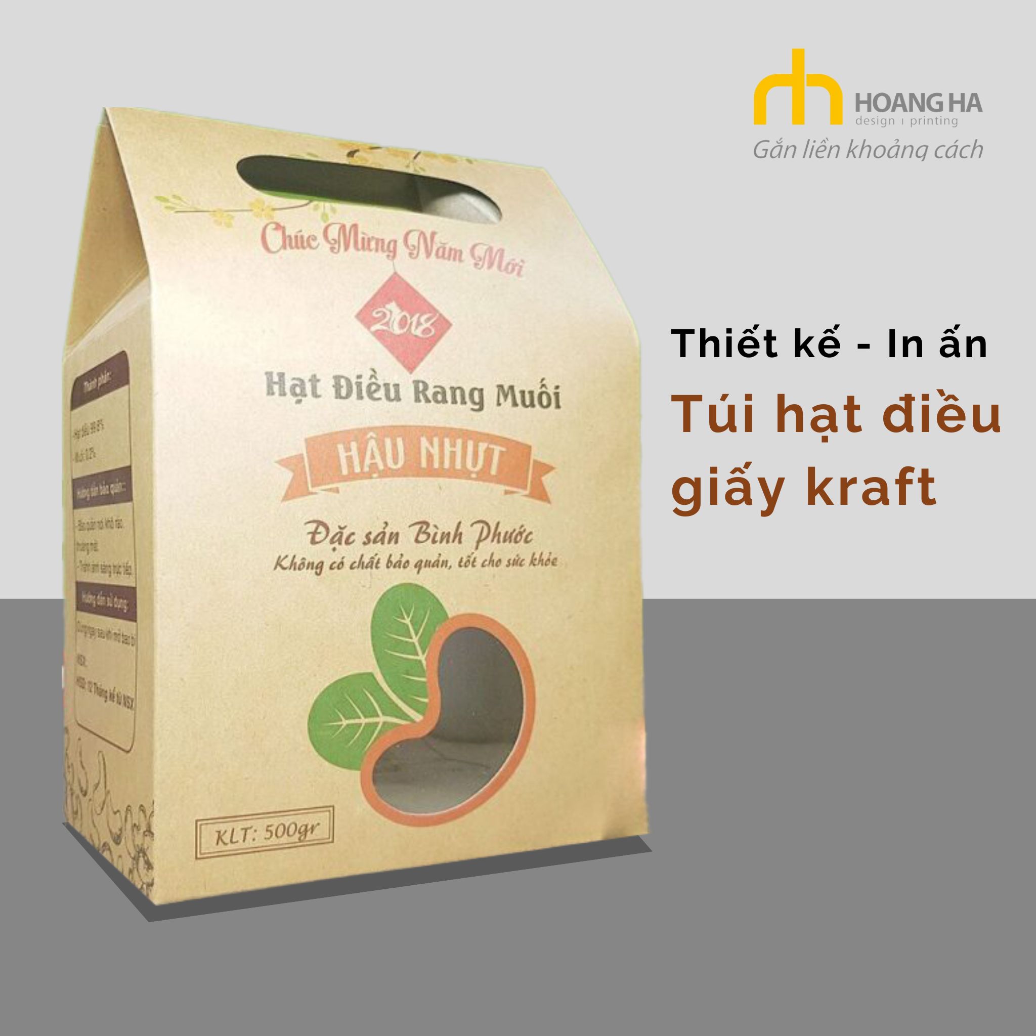 Hộp đựng hạt điều chất liệu giấy kraft